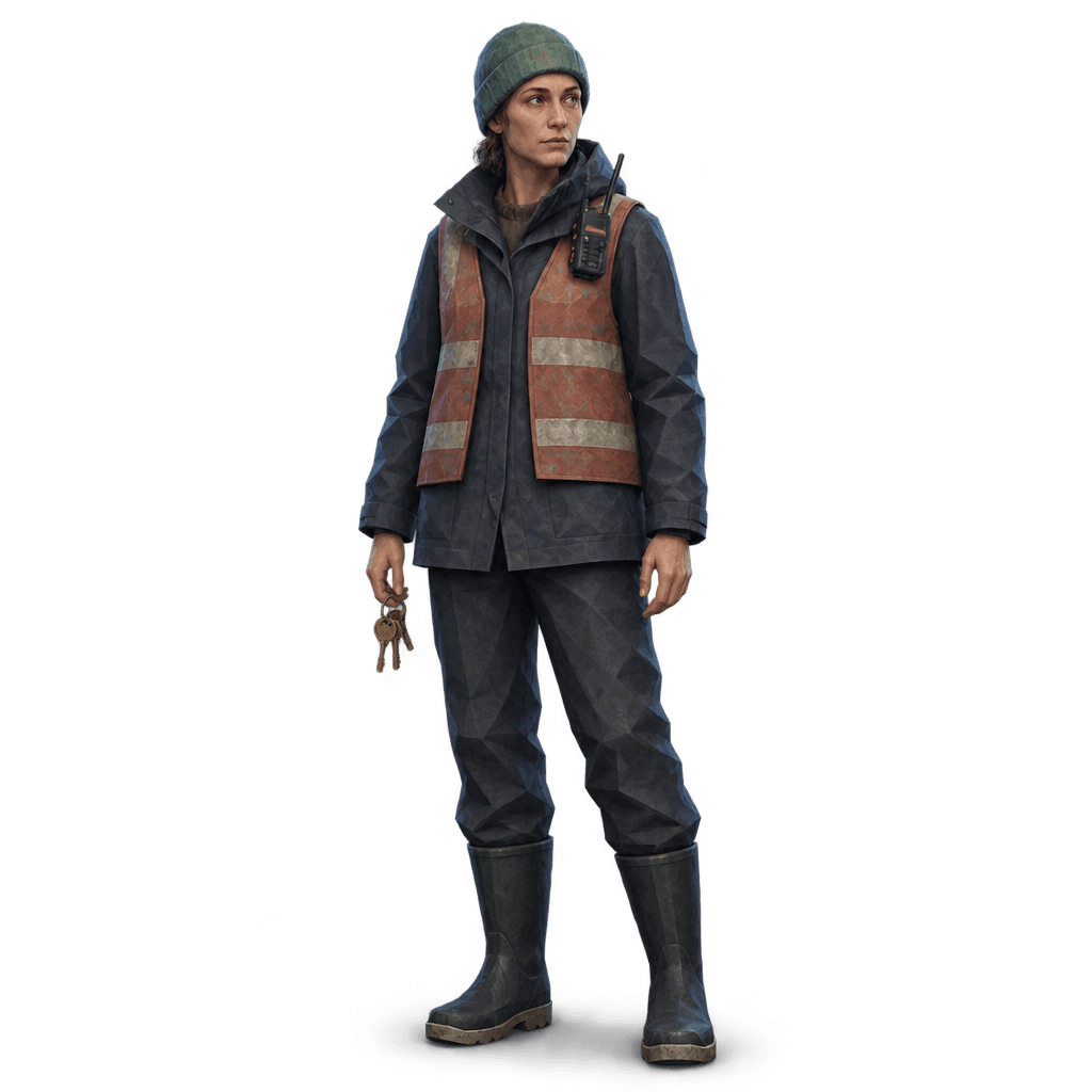Nora Venn, night ferry dispatcher, sample game asset